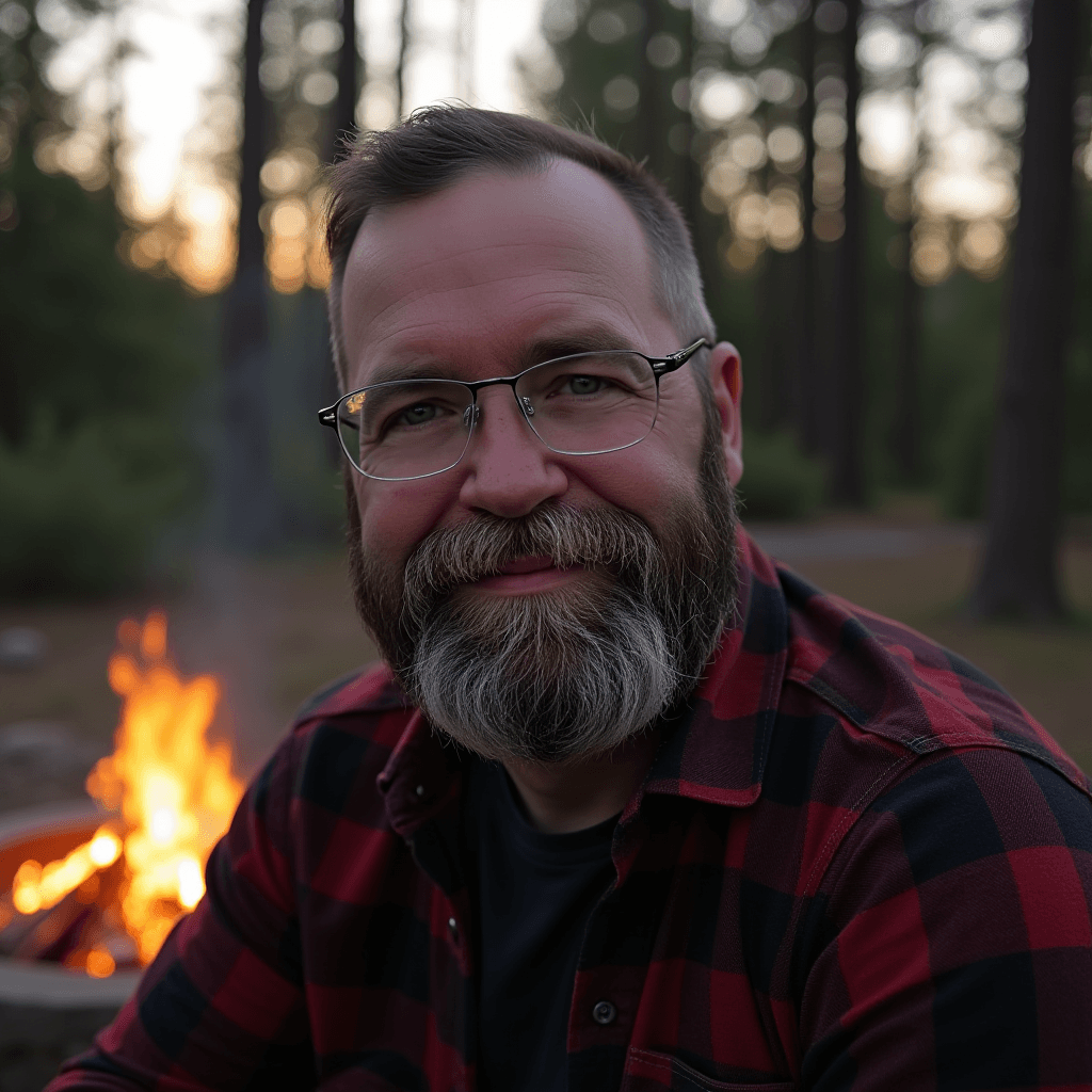 Christian camping at sunset in the Colorado mountains